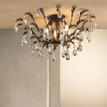 ONLI - Oprawa sufitowa TERESA 3xE14/6W/230V brązowa