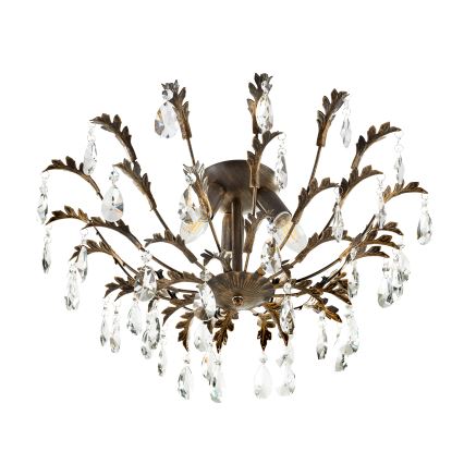 ONLI - Oprawa sufitowa TERESA 3xE14/6W/230V brązowa