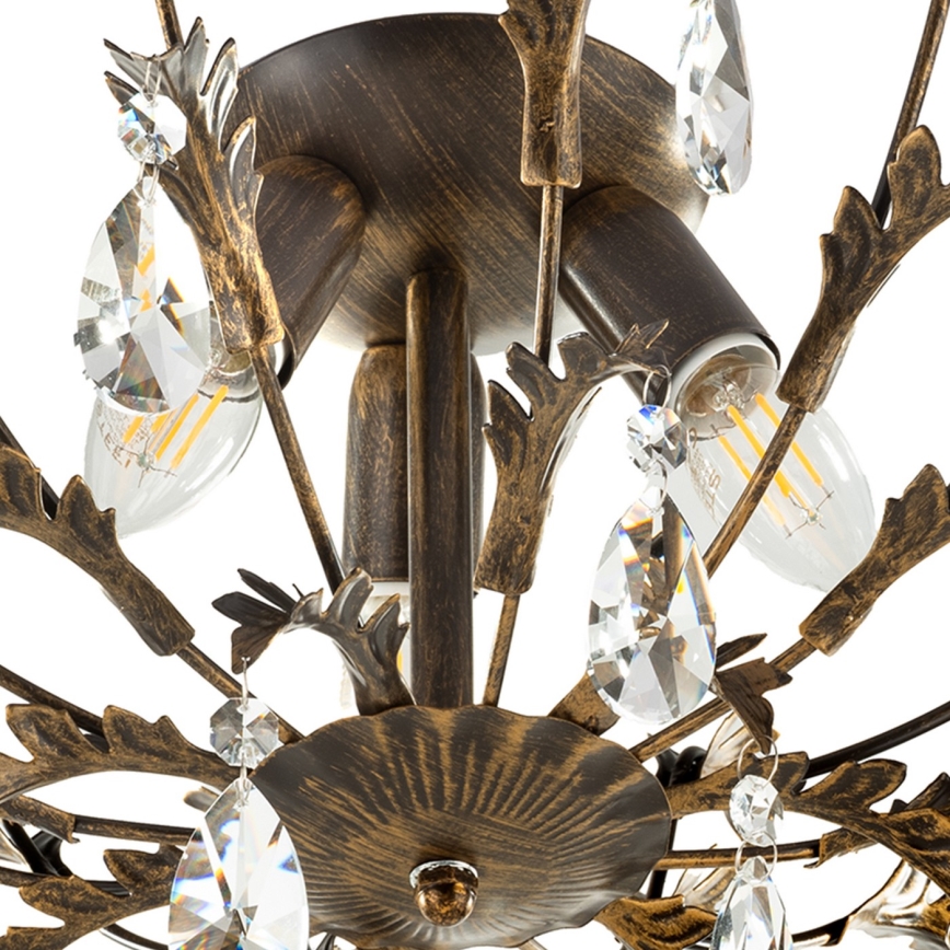 ONLI - Oprawa sufitowa TERESA 3xE14/6W/230V brązowa