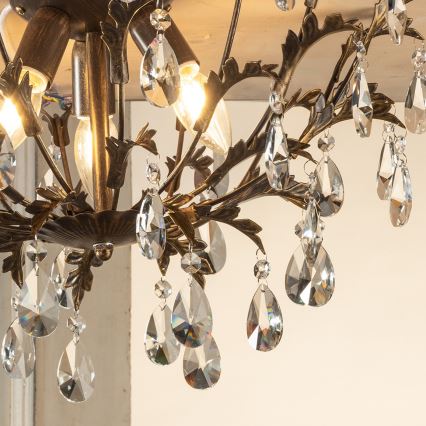 ONLI - Oprawa sufitowa TERESA 3xE14/6W/230V brązowa