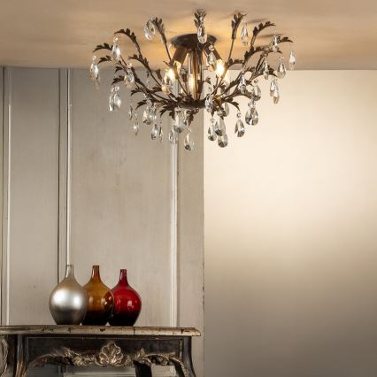 ONLI - Oprawa sufitowa TERESA 3xE14/6W/230V brązowa