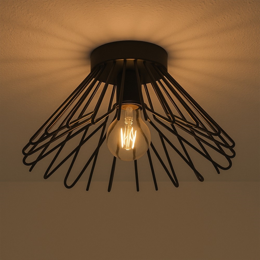 ONLI - Plafon DUCCIO 1xE27/22W/230V śr. 30 cm czarny