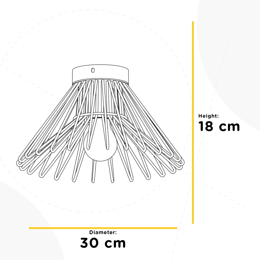 ONLI - Plafon DUCCIO 1xE27/22W/230V śr. 30 cm czarny