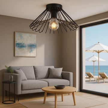 ONLI - Plafon DUCCIO 1xE27/22W/230V śr. 40 cm czarny