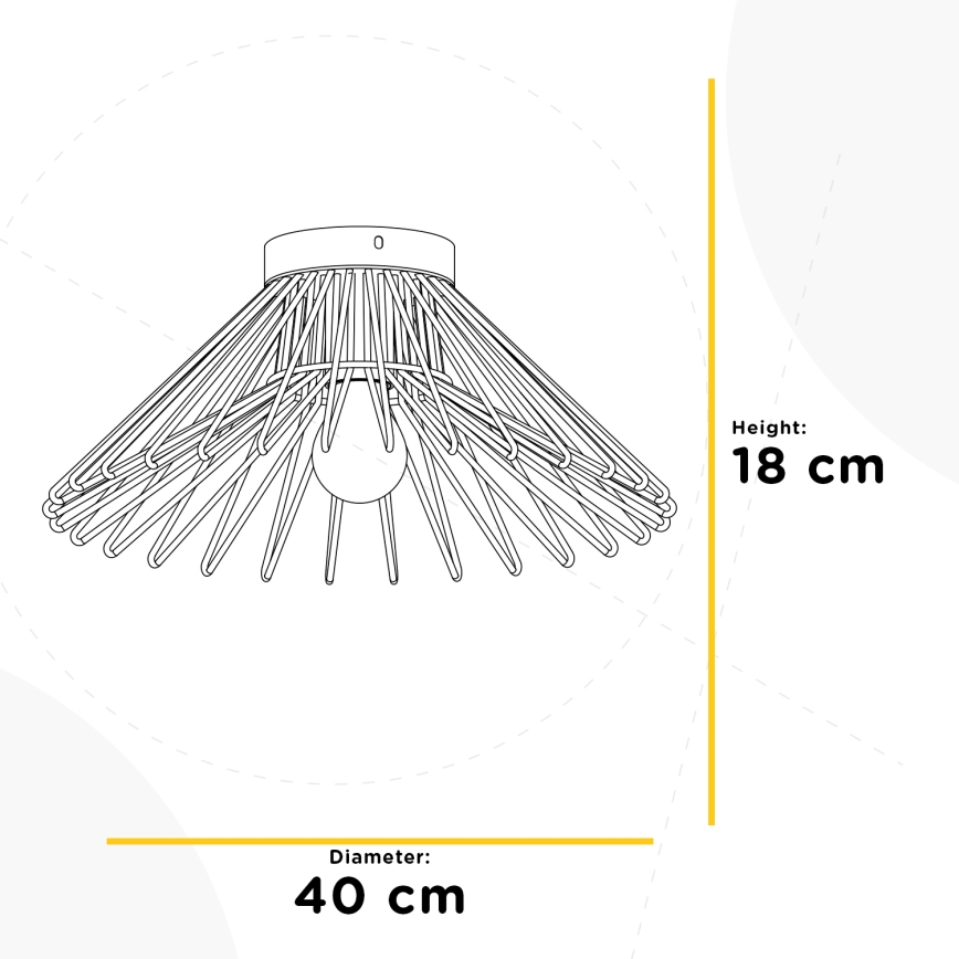 ONLI - Plafon DUCCIO 1xE27/22W/230V śr. 40 cm czarny