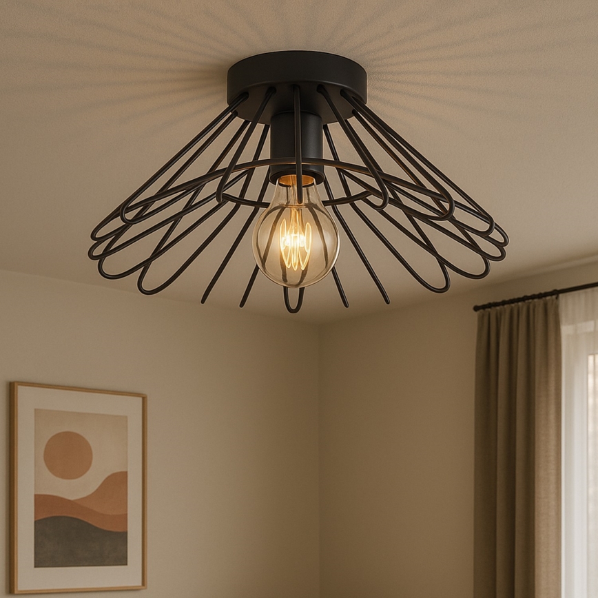 ONLI - Plafon DUCCIO 1xE27/22W/230V śr. 60 cm czarny