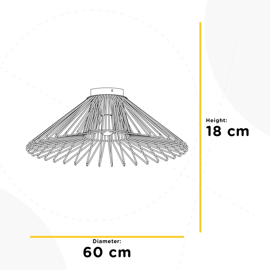 ONLI - Plafon DUCCIO 1xE27/22W/230V śr. 60 cm czarny