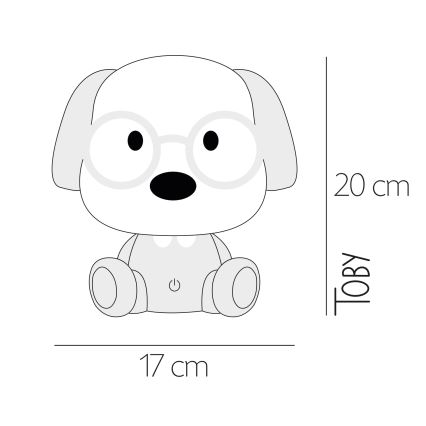 ONLI - Ściemnialna dziecięca lampka nocna LED PUPPIES LED/3W/230V 20 cm pies/różowy