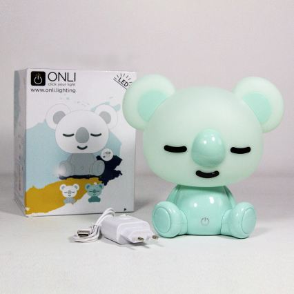 ONLI - LED ściemniana lampka nocna dla dzieci PUPPIES LED/3W/230V 20 cm koala/zielona