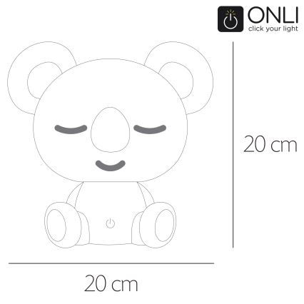 ONLI - LED ściemniana lampka nocna dla dzieci PUPPIES LED/3W/230V 20 cm koala/zielona