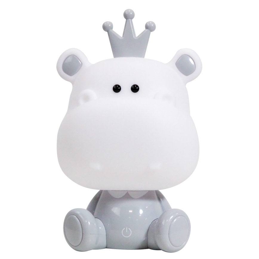 ONLI - Dziecięca lampka nocna LED ściemnialna PUPPIES LED/3W/230V 25 cm hipopotam/szary
