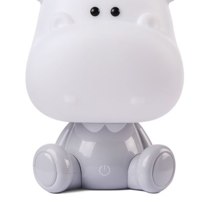 ONLI - Dziecięca lampka nocna LED ściemnialna PUPPIES LED/3W/230V 25 cm hipopotam/szary