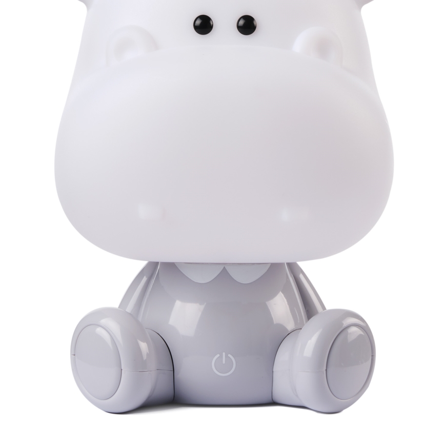 ONLI - Dziecięca lampka nocna LED ściemnialna PUPPIES LED/3W/230V 25 cm hipopotam/szary