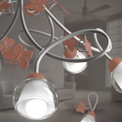 ONLI - Żyrandol dziecięcy BUTTERFLY 5xE14/6W/230V