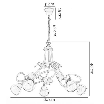 ONLI - Żyrandol dziecięcy BUTTERFLY 5xE14/6W/230V