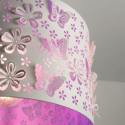 ONLI - Żyrandol dziecięcy TITILLA 1xE27/22W/230V fioletowy/biały