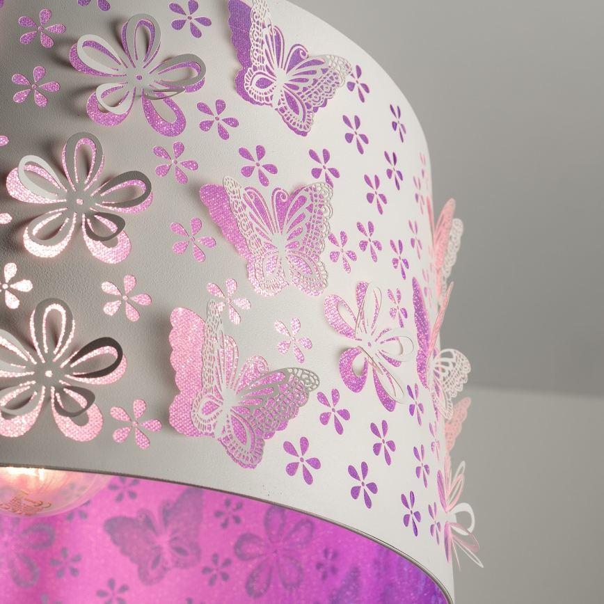 ONLI - Żyrandol dziecięcy TITILLA 1xE27/22W/230V fioletowy/biały