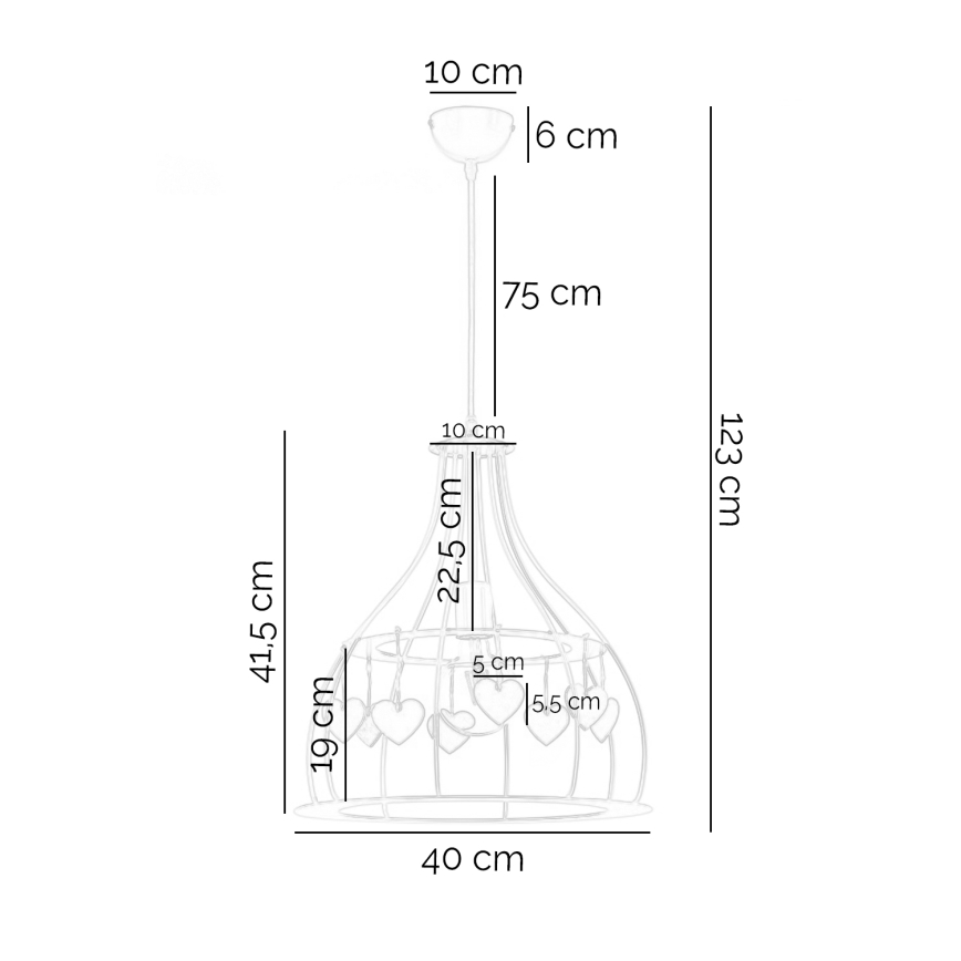 ONLI - Żyrandol dziecięcy TITTA 1xE27/22W/230V różowy