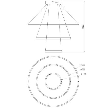 ONLI - Żyrandol LED na lince NOELIA LED/40W/230V złoty