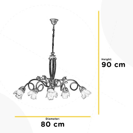 ONLI - Żyrandol na łańcuchu ARIANNA 5xE14/6W/230V