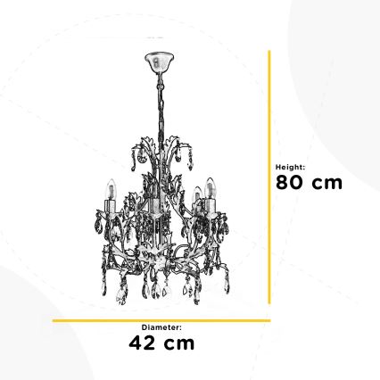 ONLI - Żyrandol na łańcuchu BOTTE 5xE14/6W/230V