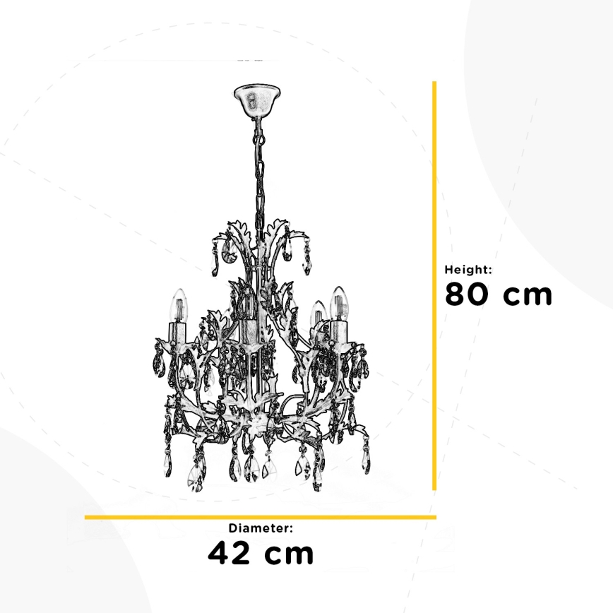 ONLI - Żyrandol na łańcuchu BOTTE 5xE14/6W/230V