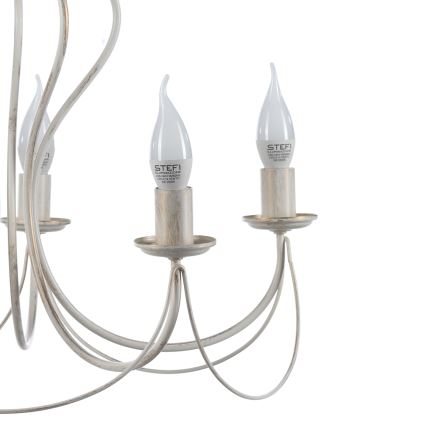 ONLI - Żyrandol na łańcuchu CANDELA 5xE14/6W/230V biały