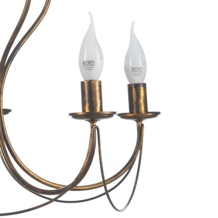 ONLI - Żyrandol na łańcuchu CANDELA 5xE14/6W/230V brąz