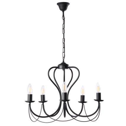 ONLI - Żyrandol na łańcuchu CANDELA 5xE14/6W/230V czarny