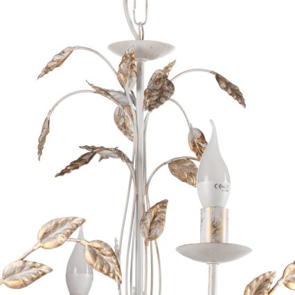 ONLI - Żyrandol na łańcuchu COLLANA 6xE14/6W/230V biały/złoty