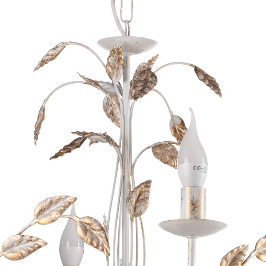 ONLI - Żyrandol na łańcuchu COLLANA 6xE14/6W/230V biały/złoty