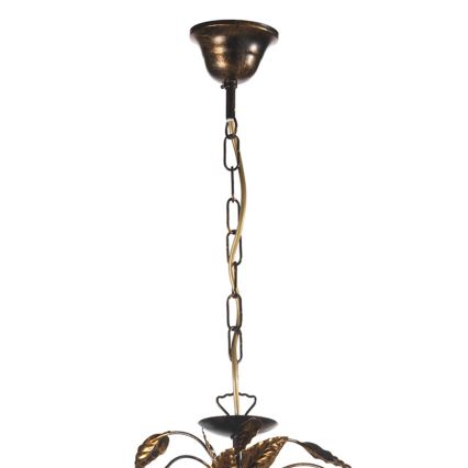 ONLI - Żyrandol na łańcuchu COLLANA 6xE14/6W/230V brąz/złoty
