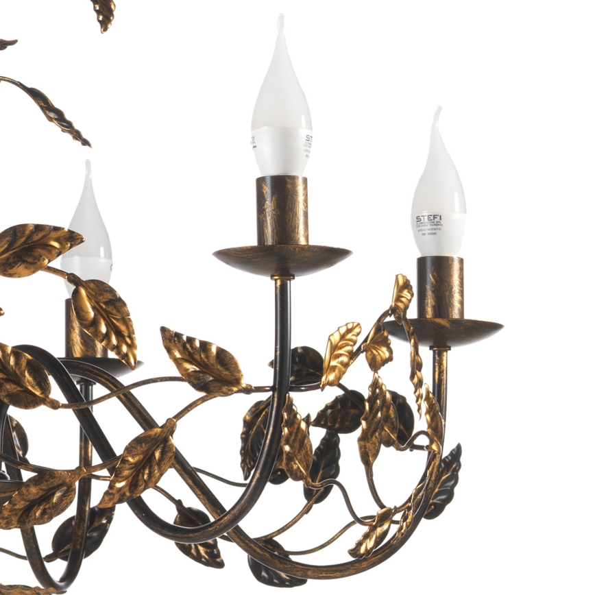ONLI - Żyrandol na łańcuchu COLLANA 6xE14/6W/230V brąz/złoty