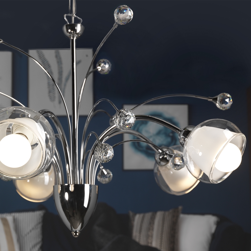 ONLI - Żyrandol na łańcuchu DIAMANTE 5xE14/6W/230V