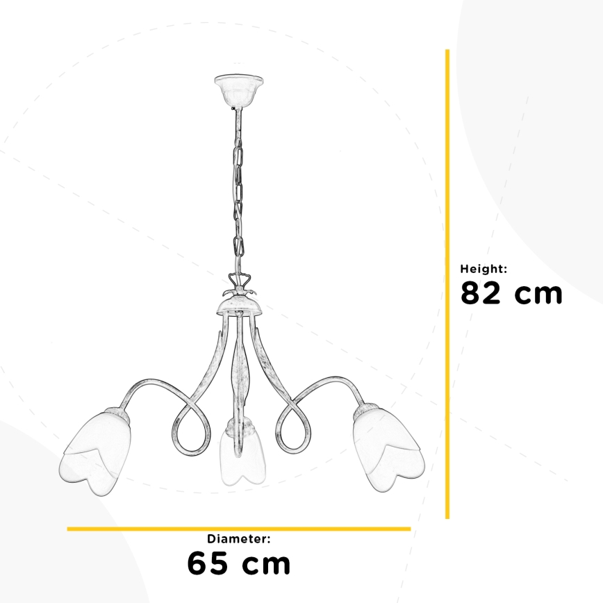 ONLI - Żyrandol na łańcuchu DOPPIO GIRO 3xE14/6W/230V brąz