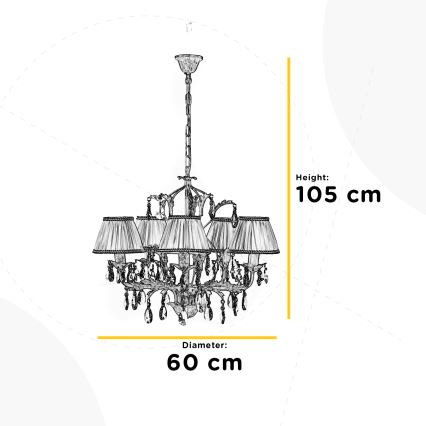 ONLI - Żyrandol na łańcuchu KAREN 5xE14/6W/230V białe