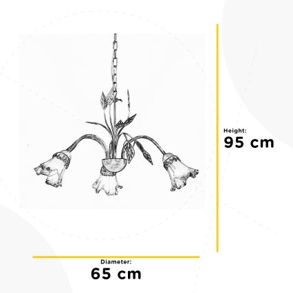 ONLI - Żyrandol na łańcuchu LANCIA 3xE14/6W/230V