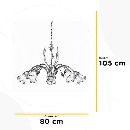 ONLI - Żyrandol na łańcuchu LANCIA 5xE14/6W/230V