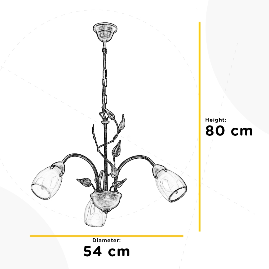 ONLI - Żyrandol na łańcuchu LILIANA 3xE14/6W/230V