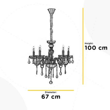 ONLI - Żyrandol na łańcuchu LINDA 5xE14/6W/230V