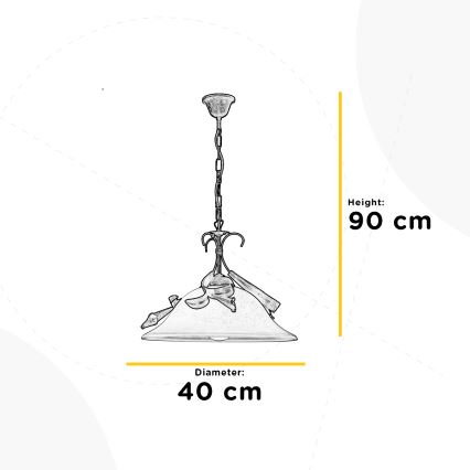 ONLI - Żyrandol na łańcuchu LUCREZIA 1xE27/22W/230V brąz