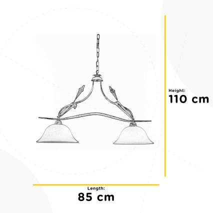 ONLI - Żyrandol na łańcuchu LUCREZIA 2xE27/22W/230V kremowy