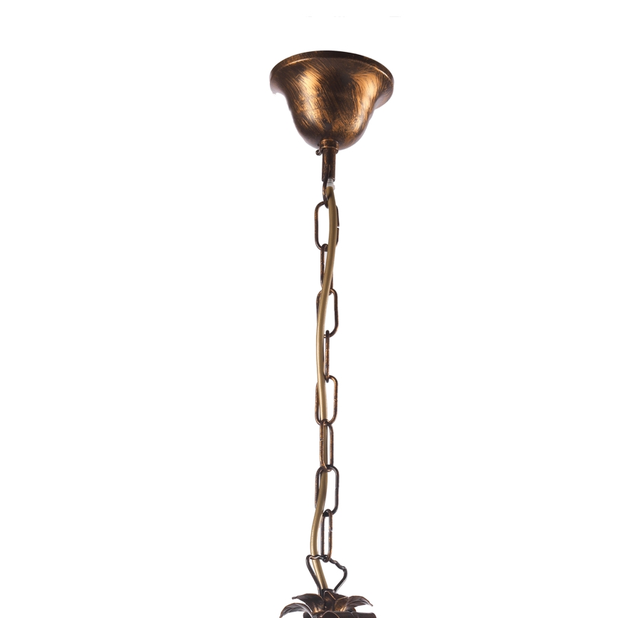 ONLI - Żyrandol na łańcuchu LUCREZIA 3xE14/6W/230V brąz