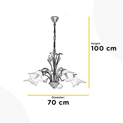 ONLI - Żyrandol na łańcuchu LUCREZIA 5xE14/6W/230V kremowy