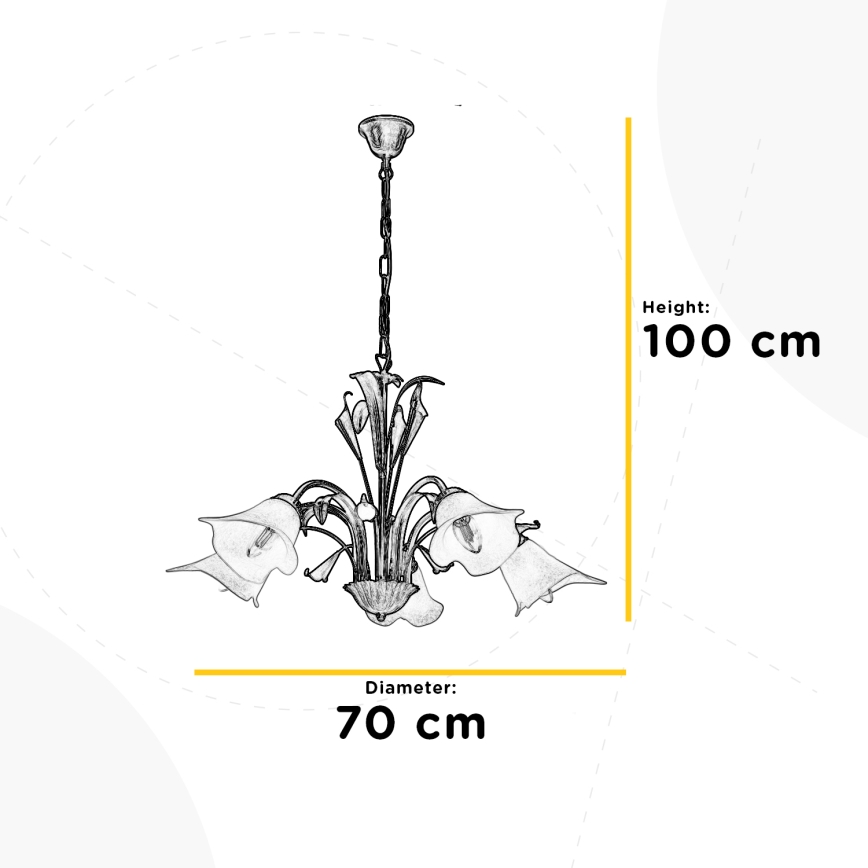 ONLI - Żyrandol na łańcuchu LUCREZIA 5xE14/6W/230V kremowy