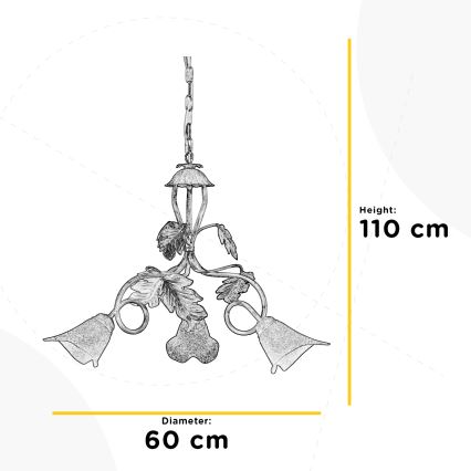 ONLI - Żyrandol na łańcuchu MARILENA 3xE14/6W/230V