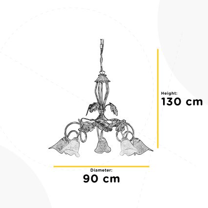 ONLI - Żyrandol na łańcuchu MARILENA 5xE14/6W/230V