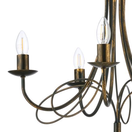 ONLI - Żyrandol na łańcuchu MILVIA 5xE14/6W/230V brązowy