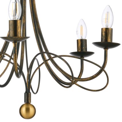 ONLI - Żyrandol na łańcuchu MILVIA 5xE14/6W/230V brązowy