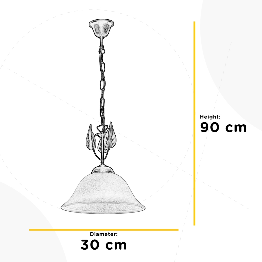 ONLI - Żyrandol na łańcuchu MIRA 1xE27/22W/230V śr. 30 cm